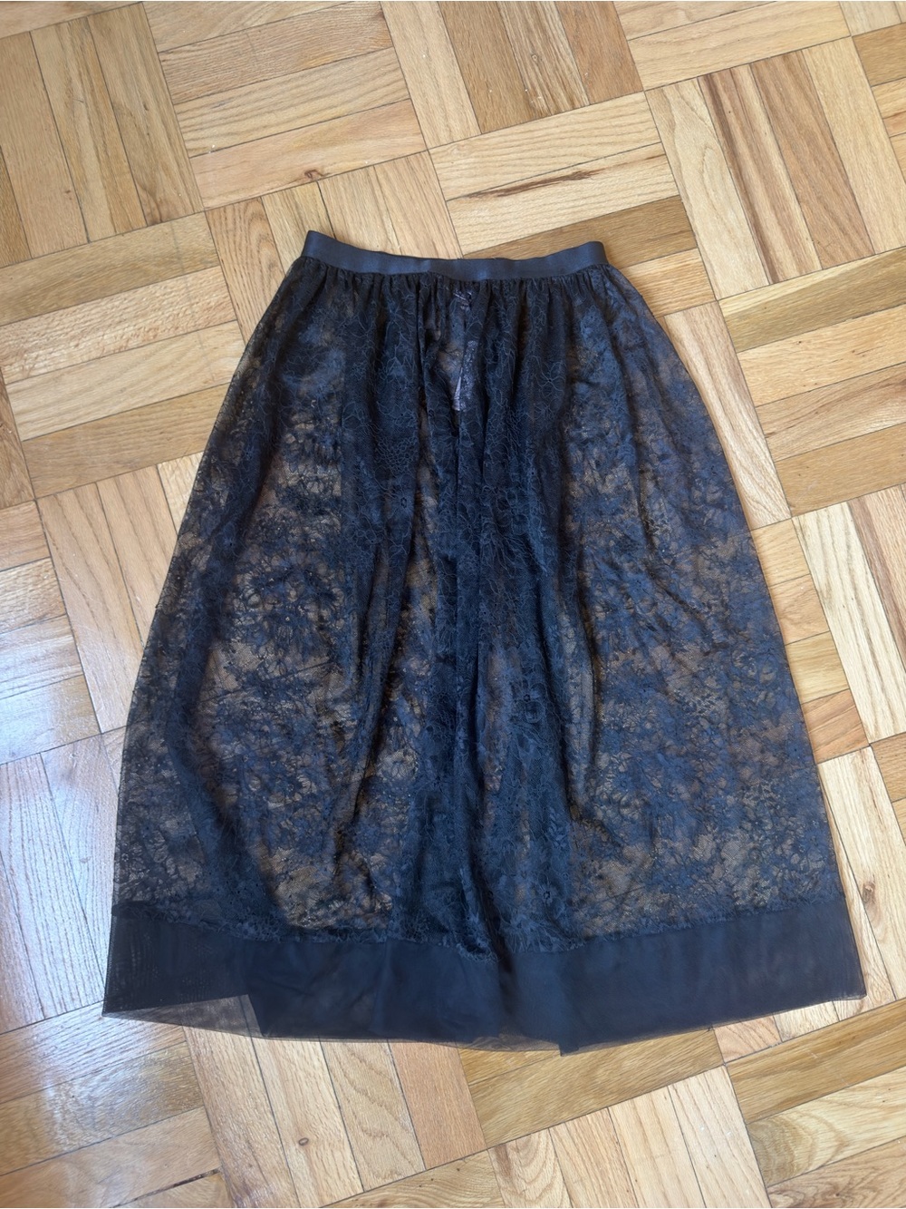 Victoria Secret Black Lace Midi Skirt